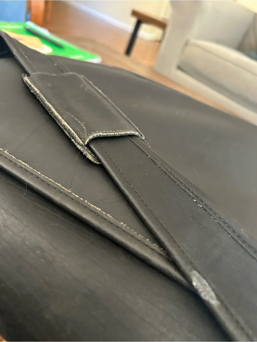 Coach Black Leather Messenger Bag with Gold Hardware